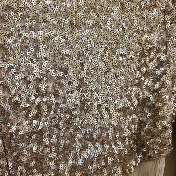 TFNC London Gold Sequined Mesh Cut Out Sides Mini Dress Size M - Picture 4 of 6